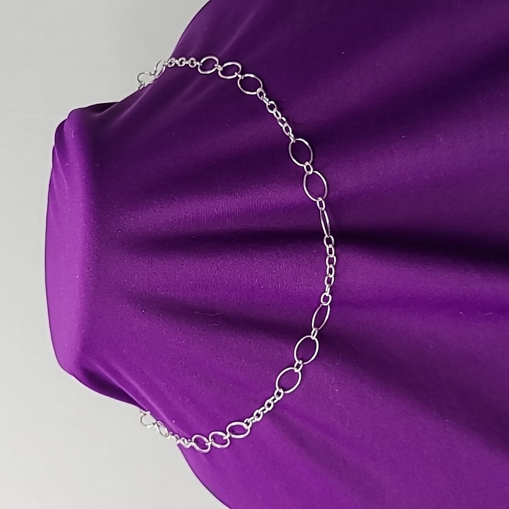 Argento Vivo Sterling Silver circle link Necklace